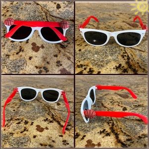 Kids basketball red and white sunglasses